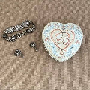 Brighton heart shaped bracelet and earrings set